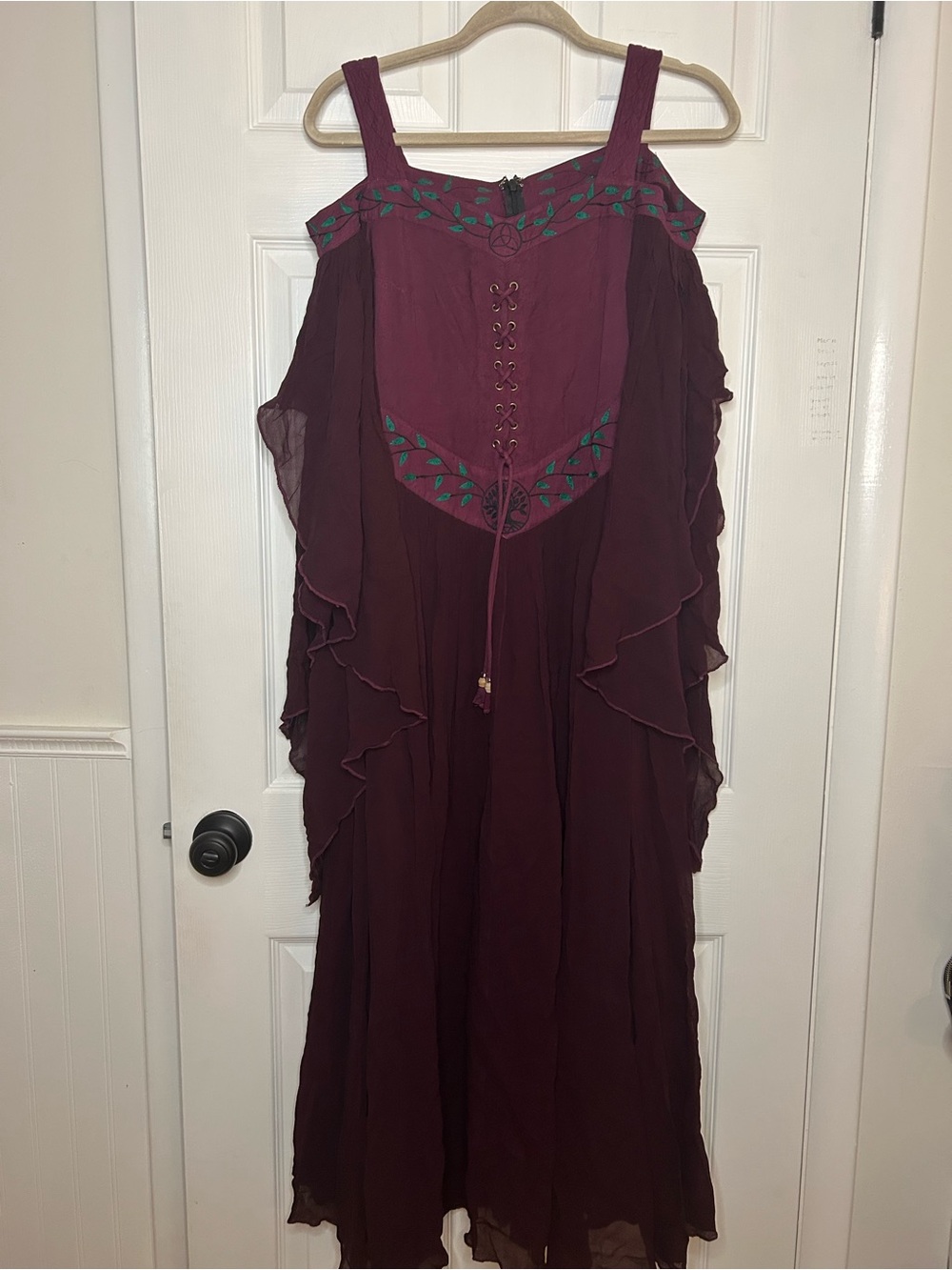 Holy Clothing Renaissance Embroidered Off Shoulder Dress